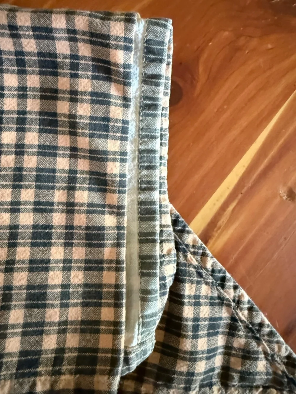 3 pc lined plaid swag valance set